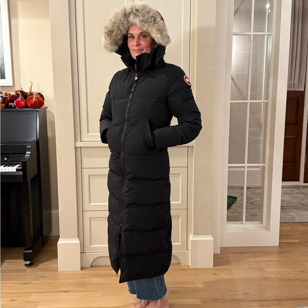 Canada Goose Black Long Puffer Coat with Fur Hood - Picture 2 of 9